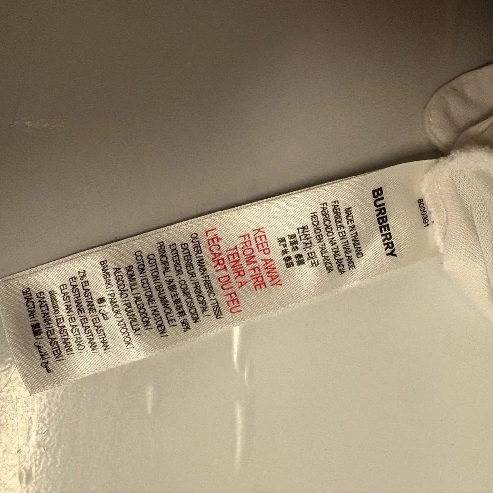 Burberry White and Tan Striped Kids Dress - Picture 8 of 9